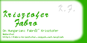 krisztofer fabro business card